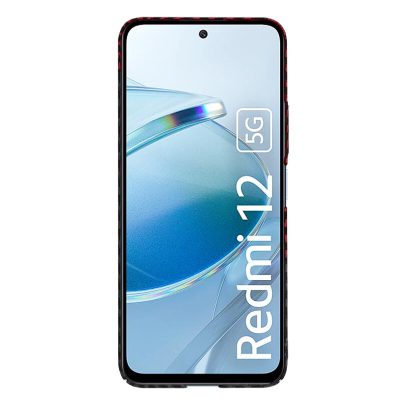 Husa Xiaomi Redmi 12 5G Techsuit Carbonite FiberShell, rosu inchis