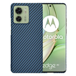 Husa Motorola Edge 40 Techsuit Carbonite FiberShell, cyan