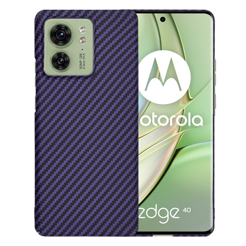 Husa Motorola Edge 40 Techsuit Carbonite FiberShell, mov