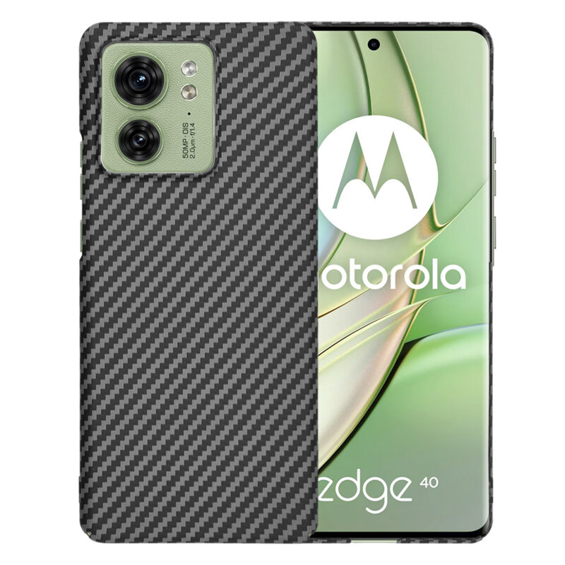 Husa Motorola Edge 40 Techsuit Carbonite FiberShell, negru