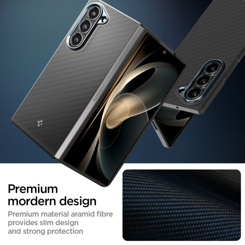 Husa Samsung Galaxy Z Fold6 Spigen Air Skin, negru aramid