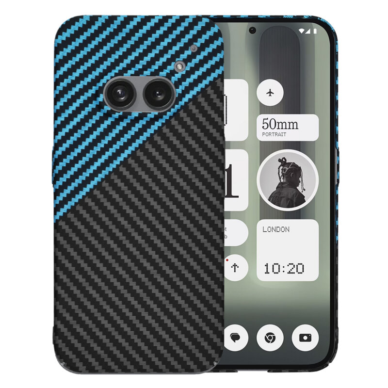 Husa Nothing Phone (2a) Plus Techsuit Carbonite FiberShell, bleu