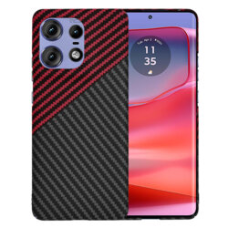 Husa Motorola Edge 50 Pro Techsuit Carbonite FiberShell, rosu inchis
