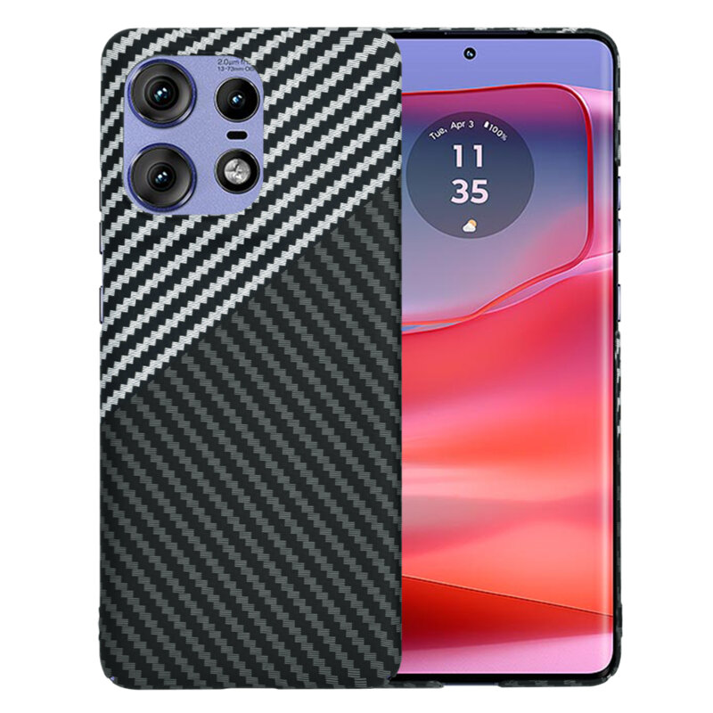 Husa Motorola Edge 50 Pro Techsuit Carbonite FiberShell, gri