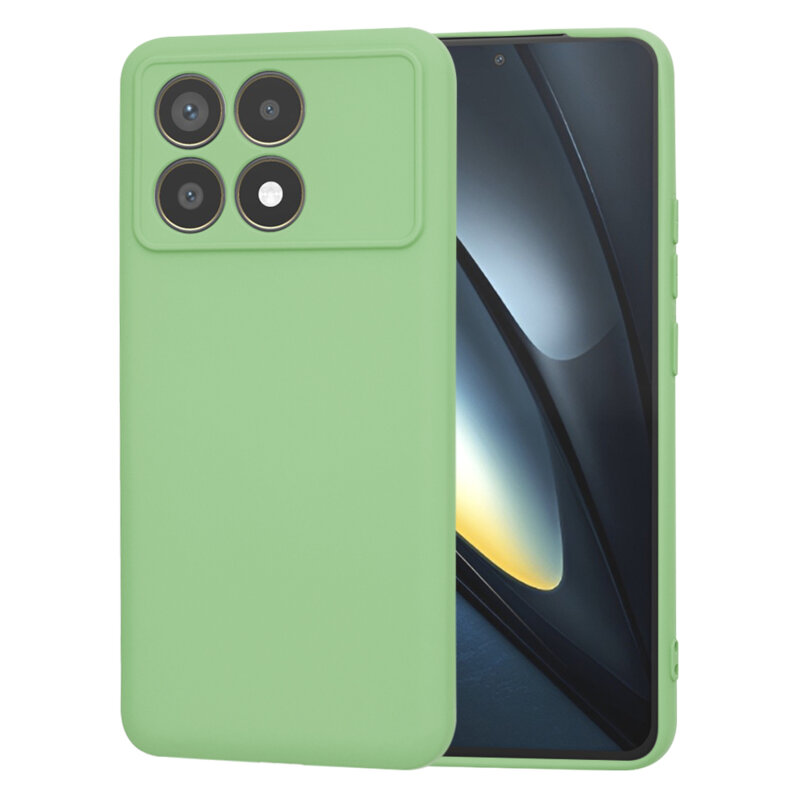 Husa silicon Xiaomi Poco F6 Pro Techsuit SoftFlex, verde deschis