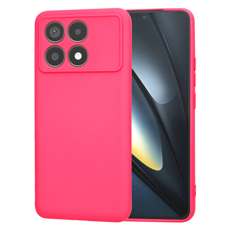 Husa silicon Xiaomi Poco F6 Pro Techsuit SoftFlex, fucsia