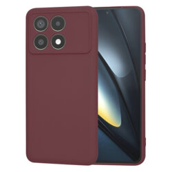 Husa silicon Xiaomi Poco F6 Pro Techsuit SoftFlex, bordo