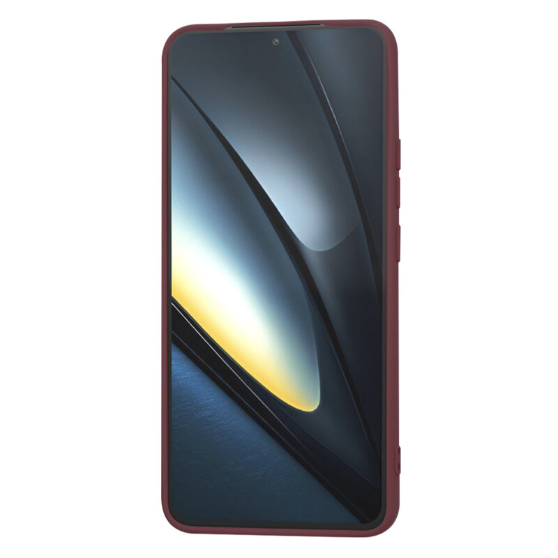 Husa silicon Xiaomi Poco F6 Pro Techsuit SoftFlex, bordo