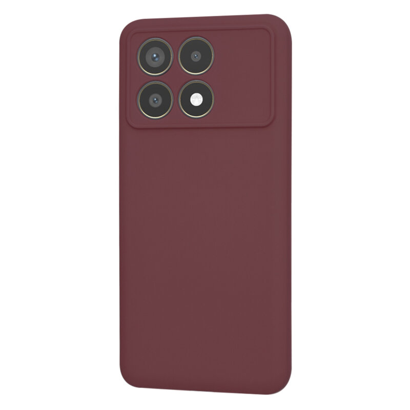 Husa silicon Xiaomi Poco F6 Pro Techsuit SoftFlex, bordo