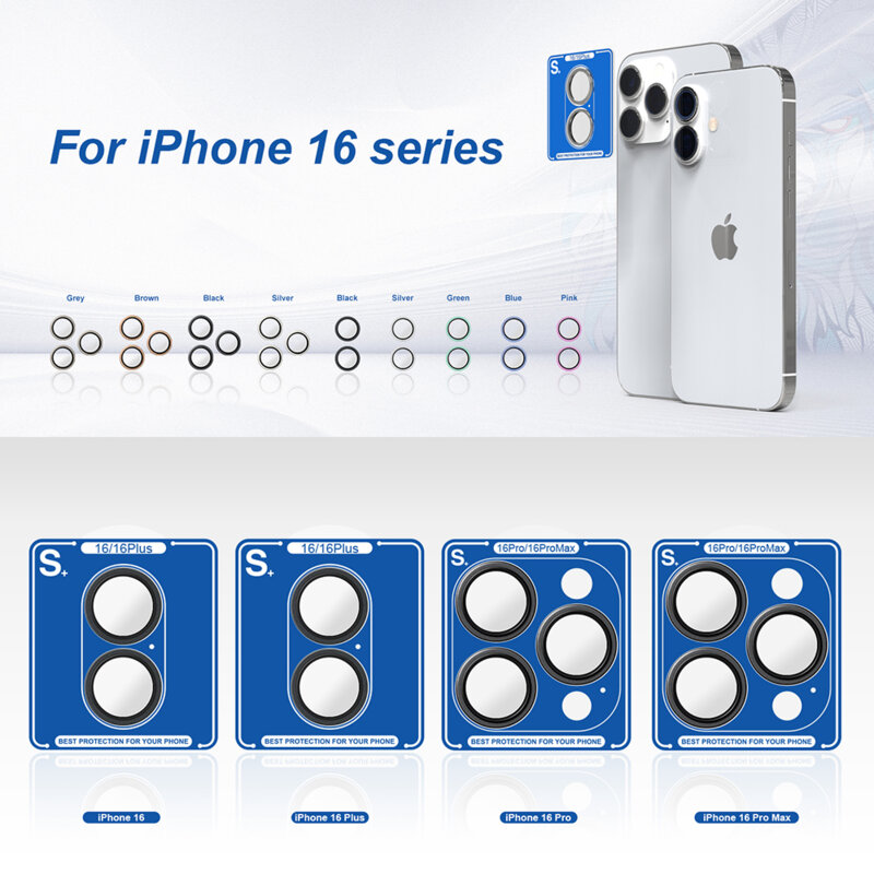 Folie sticla iPhone 16 Camera Protector Lito S+, albastru