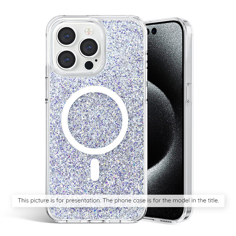Husa cu sclipici Samsung Galaxy S25 Techsuit Sparkly Glitter, alb