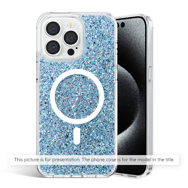 Husa cu sclipici Samsung Galaxy S25 Techsuit Sparkly Glitter, bleu