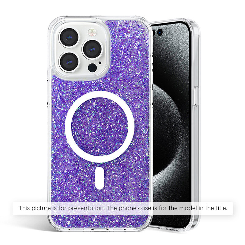Husa cu sclipici Samsung Galaxy S25 Techsuit Sparkly Glitter, mov
