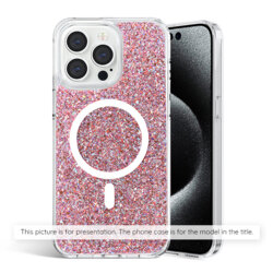 Husa cu sclipici Samsung Galaxy S25 Plus Techsuit Sparkly Glitter, roz