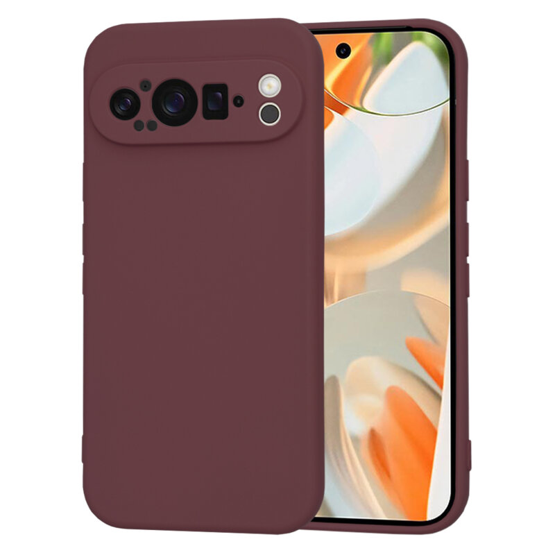 Husa silicon Google Pixel 9 Pro Techsuit SoftFlex, bordo