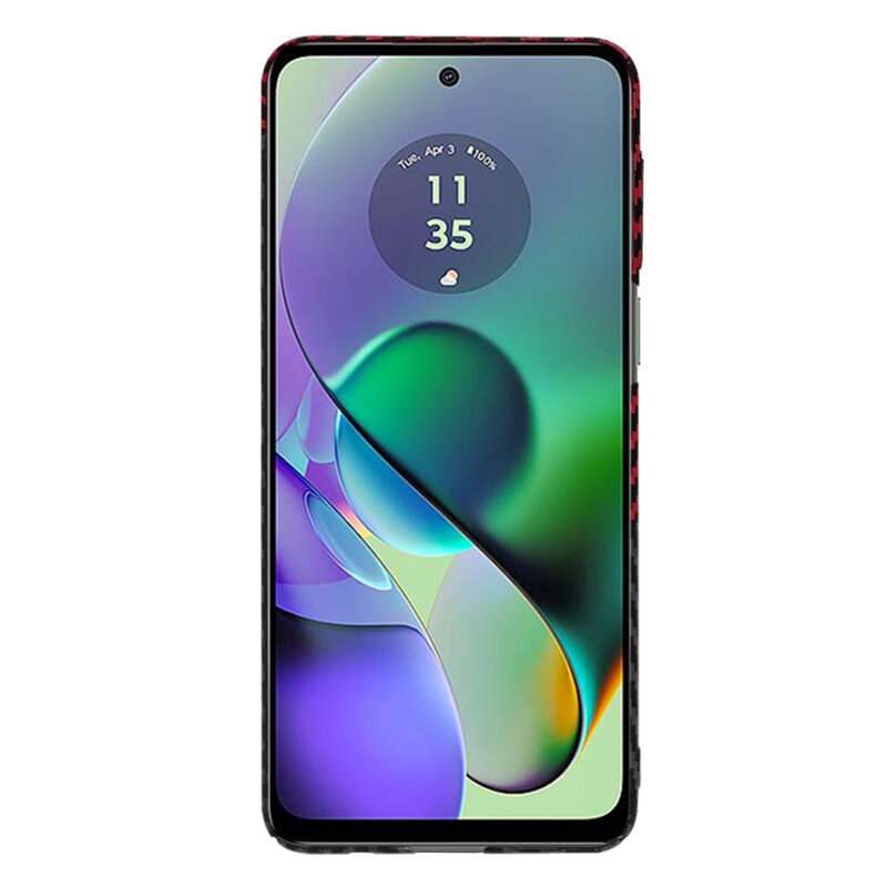Husa Motorola Moto G54 Techsuit Carbonite FiberShell, rosu inchis