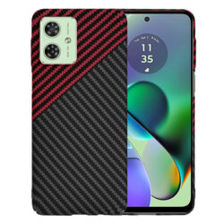Husa Motorola Moto G64 Techsuit Carbonite FiberShell, rosu inchis