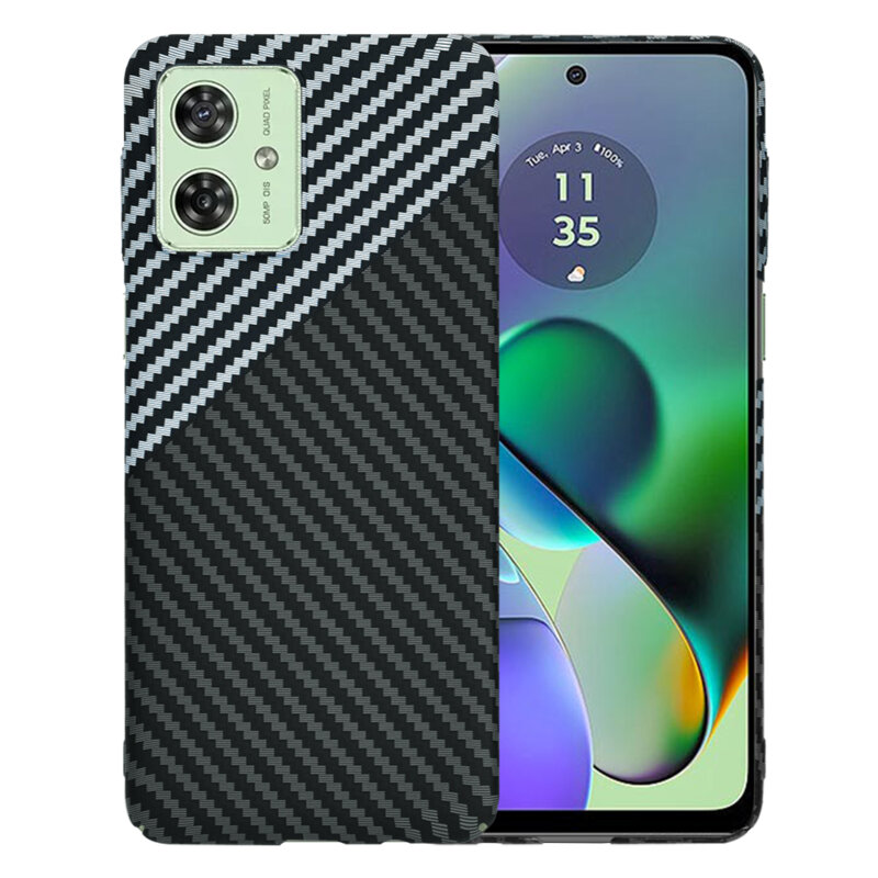 Husa Motorola Moto G54 Techsuit Carbonite FiberShell, gri