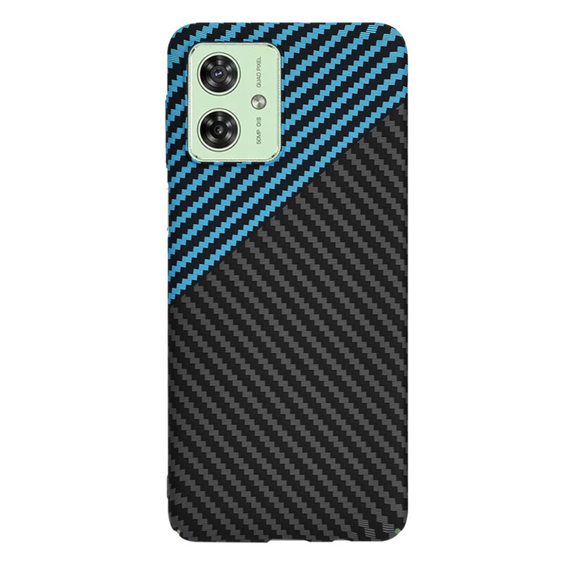 Husa Motorola Moto G54 Techsuit Carbonite FiberShell, bleu