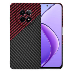 Husa Realme 12x Techsuit Carbonite FiberShell, rosu inchis