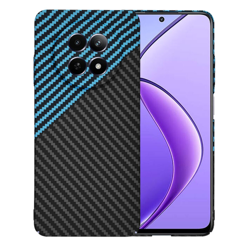 Husa Realme 12 Techsuit Carbonite FiberShell, bleu