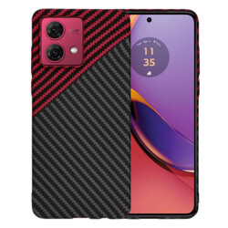 Husa Motorola Moto G84 Techsuit Carbonite FiberShell, rosu inchis