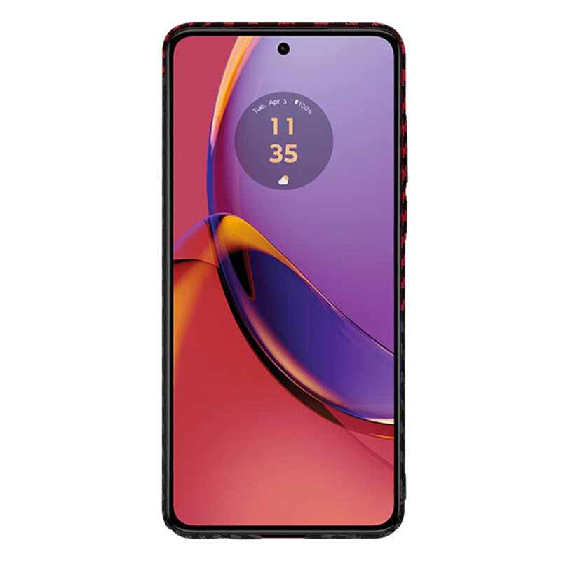 Husa Motorola Moto G84 Techsuit Carbonite FiberShell, rosu inchis
