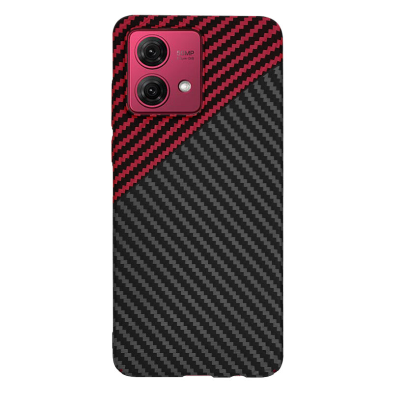 Husa Motorola Moto G84 Techsuit Carbonite FiberShell, rosu inchis