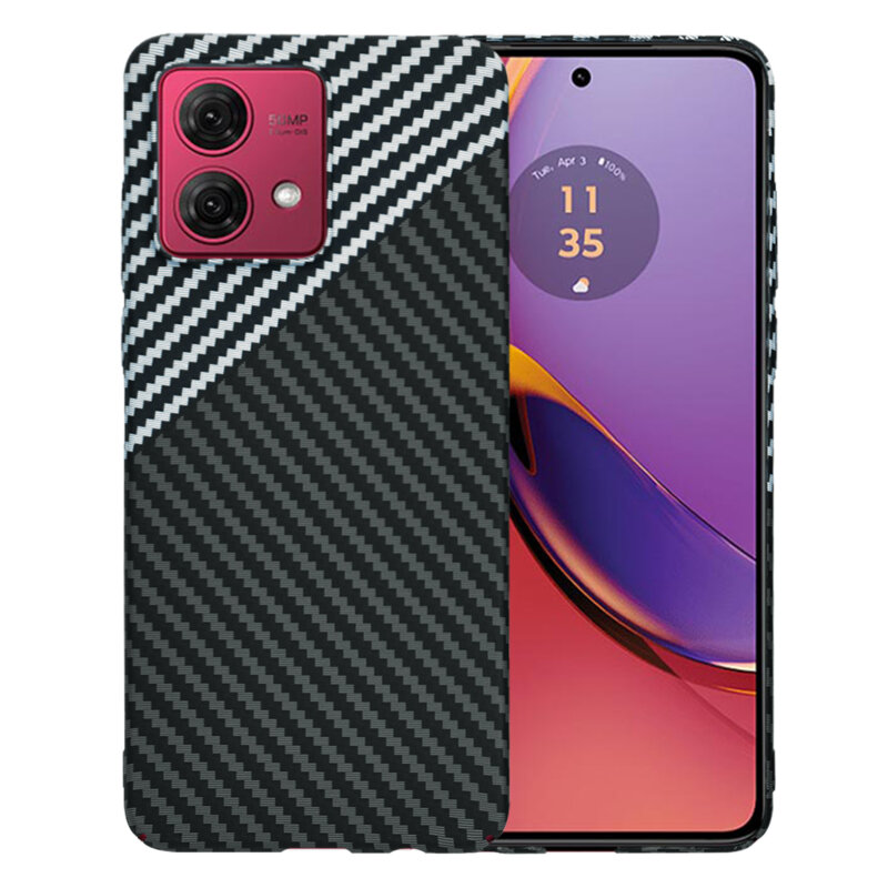 Husa Motorola Moto G84 Techsuit Carbonite FiberShell, gri