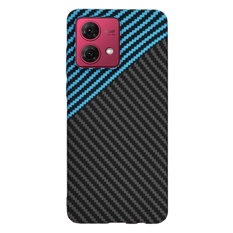 Husa Motorola Moto G84 Techsuit Carbonite FiberShell, bleu
