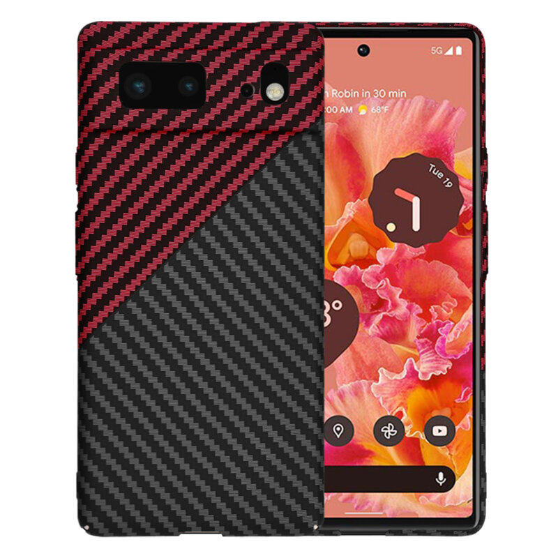 Husa Google Pixel 6 Techsuit Carbonite FiberShell, rosu inchis