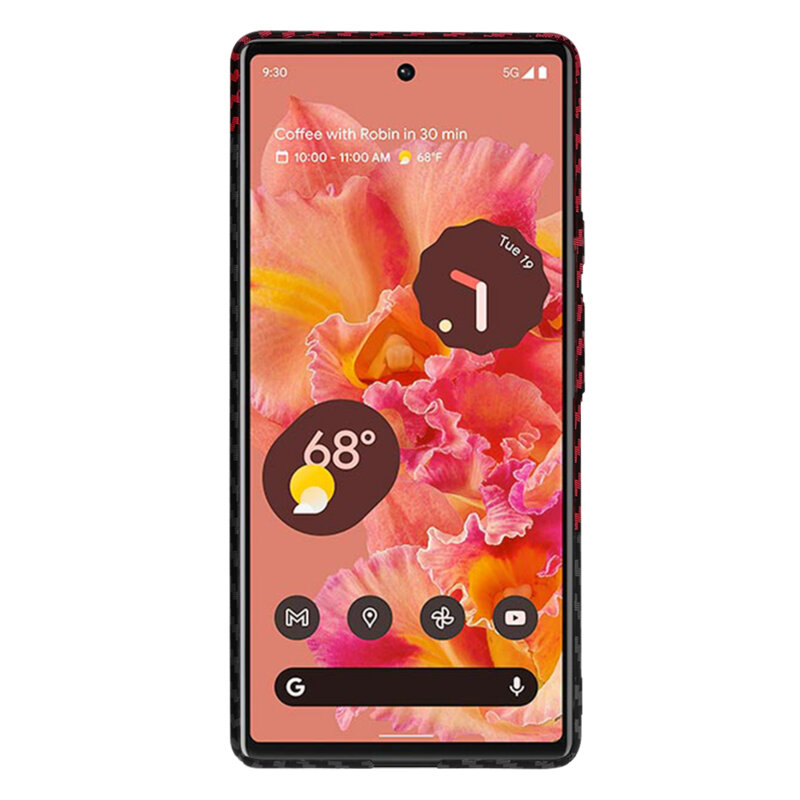 Husa Google Pixel 6 Techsuit Carbonite FiberShell, rosu inchis