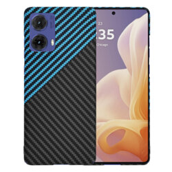 Husa Motorola Moto G85 Techsuit Carbonite FiberShell, bleu