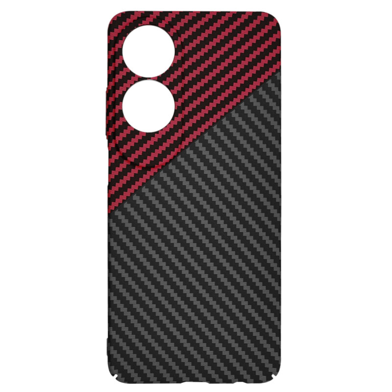 Husa Oppo A60 4G Techsuit Carbonite FiberShell, rosu inchis