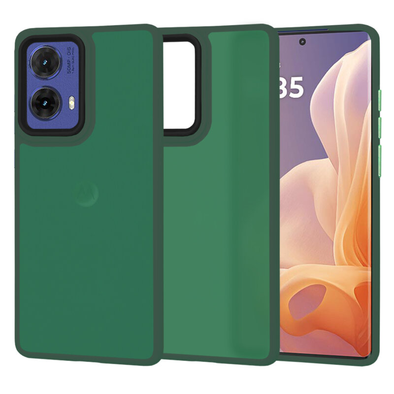 Husa Motorola Moto G85 Techsuit HaloFrost Series, verde inchis