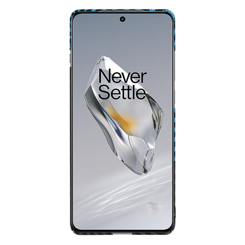 Husa OnePlus 12 Techsuit Carbonite FiberShell, bleu