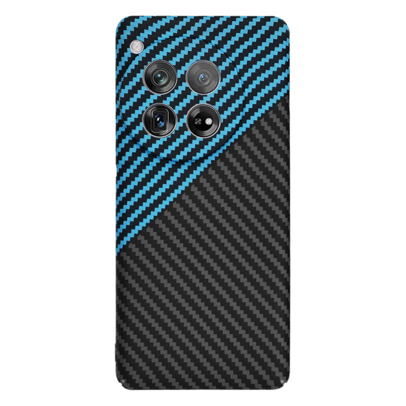Husa OnePlus 12 Techsuit Carbonite FiberShell, bleu
