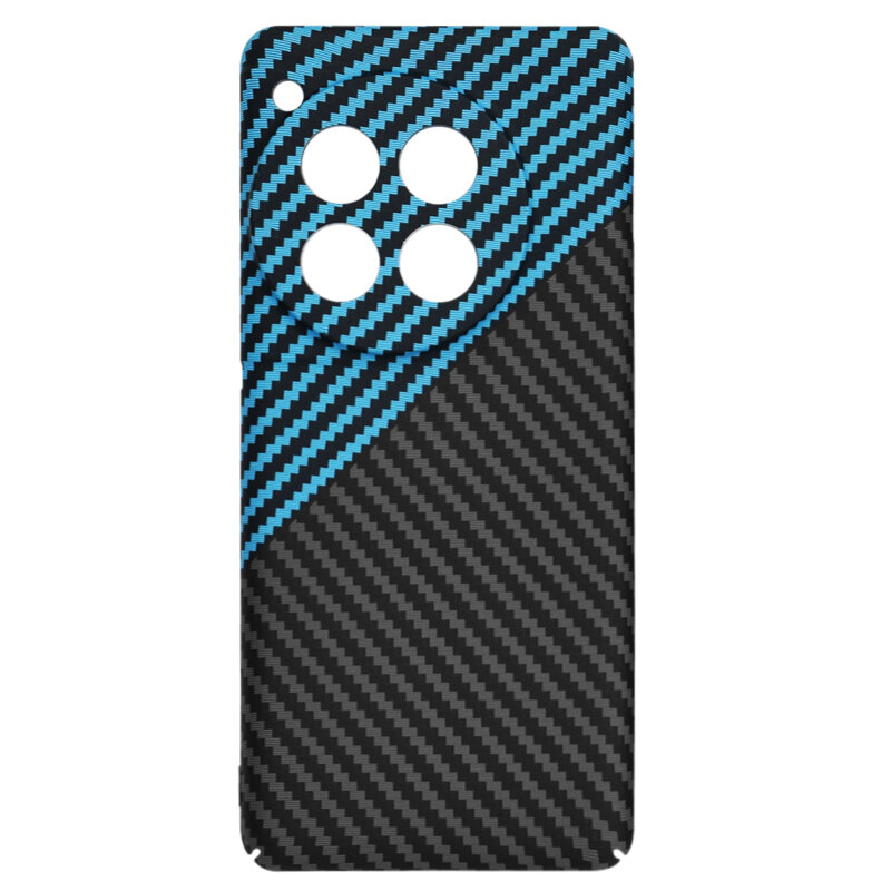 Husa OnePlus 12 Techsuit Carbonite FiberShell, bleu