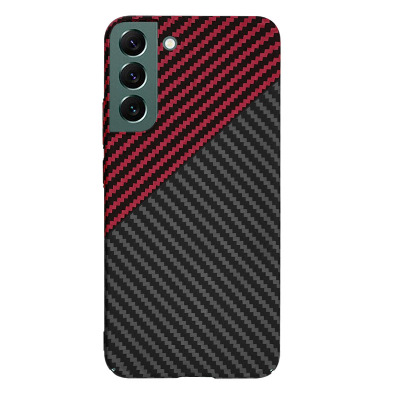 Husa Samsung Galaxy S22 Plus 5G Techsuit Carbonite FiberShell, rosu inchis