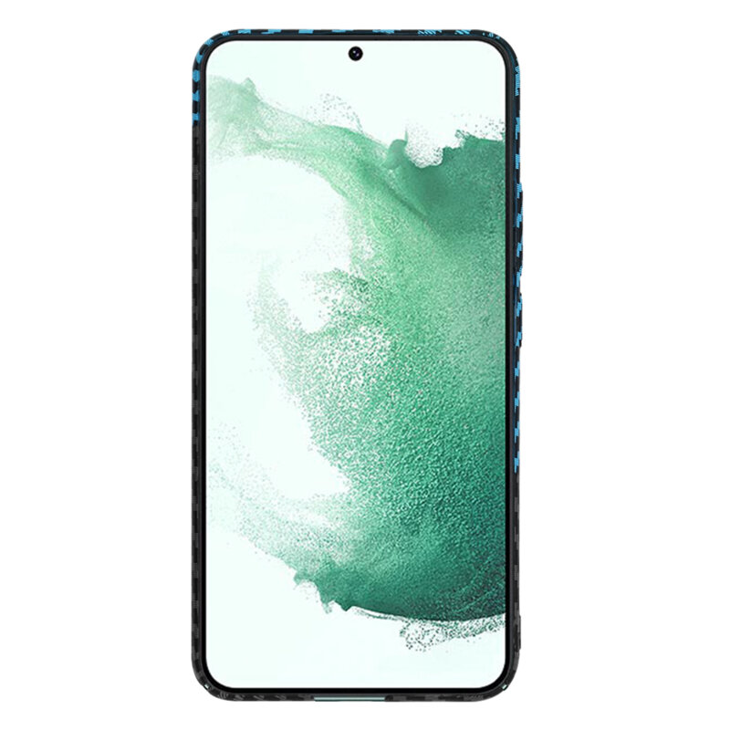 Husa Samsung Galaxy S22 Plus 5G Techsuit Carbonite FiberShell, bleu
