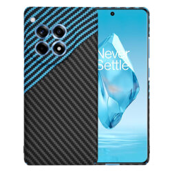 Husa OnePlus 12R Techsuit Carbonite FiberShell, bleu