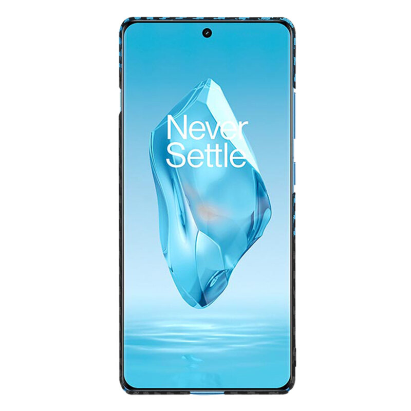 Husa OnePlus 12R Techsuit Carbonite FiberShell, bleu