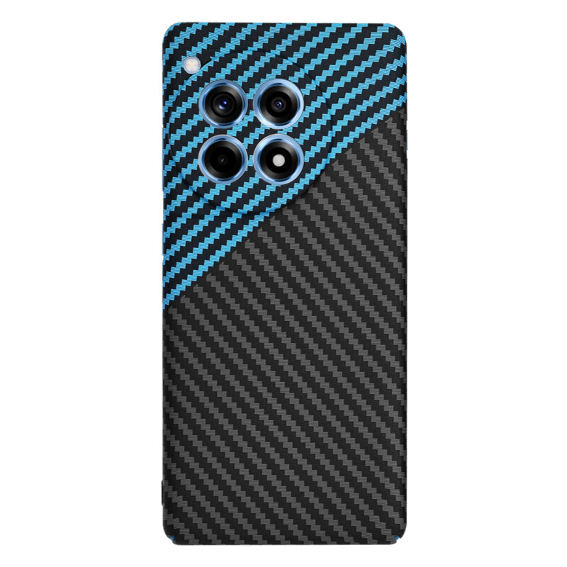 Husa OnePlus 12R Techsuit Carbonite FiberShell, bleu