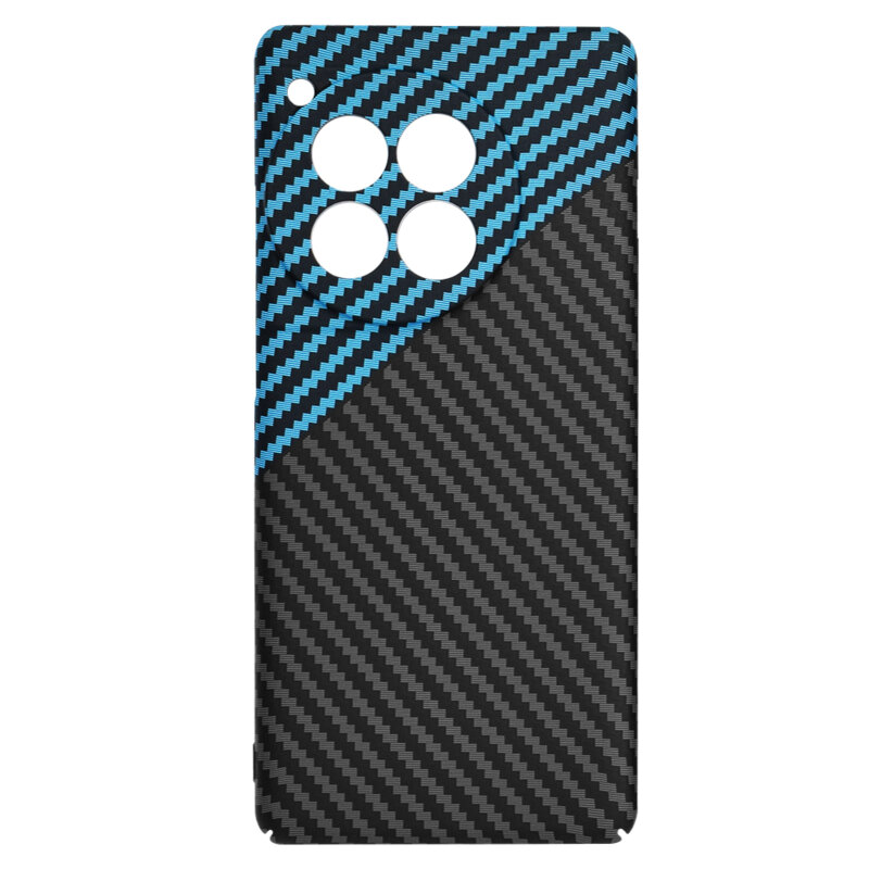 Husa OnePlus 12R Techsuit Carbonite FiberShell, bleu