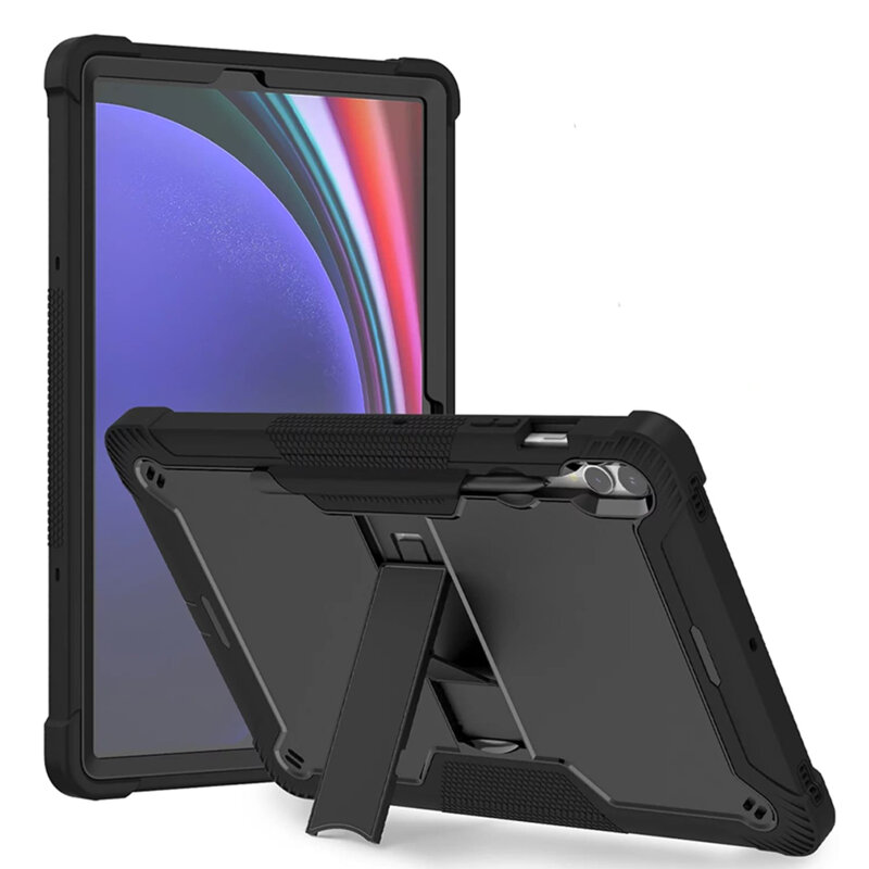 [Pachet 360°] Husa + folie sticla Samsung Galaxy Tab S10 Plus Techsuit Rugged TabShell, negru