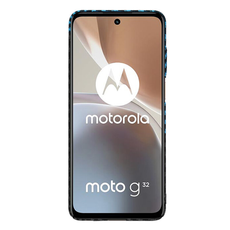 Husa Motorola Moto G32 Techsuit Carbonite FiberShell, bleu