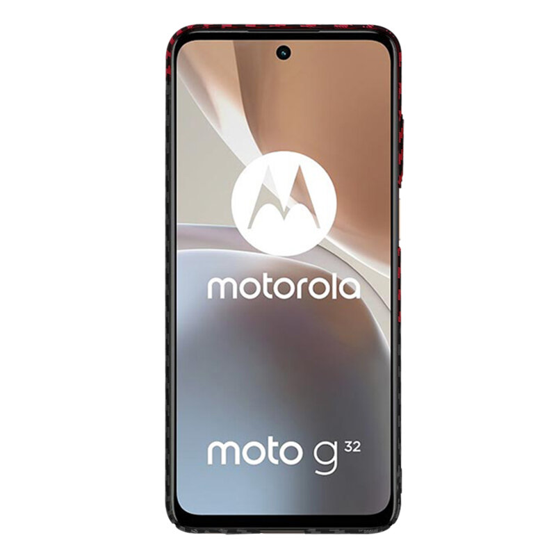 Husa Motorola Moto G32 Techsuit Carbonite FiberShell, rosu inchis