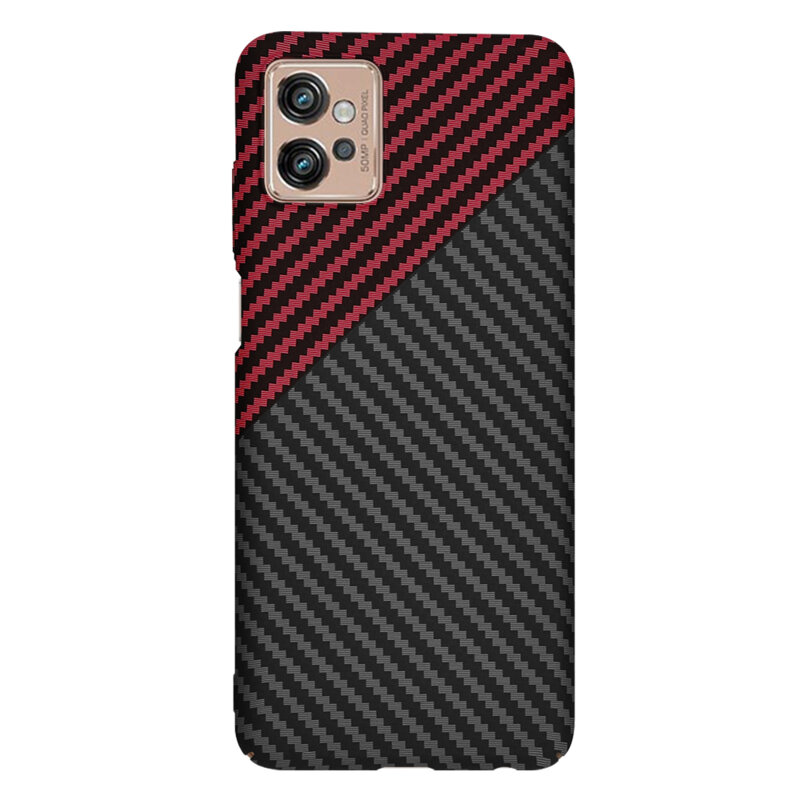Husa Motorola Moto G32 Techsuit Carbonite FiberShell, rosu inchis