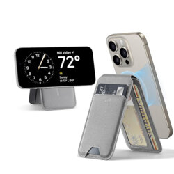 Portofel MagSafe pentru telefon, suport birou ESR HaloLock, gri