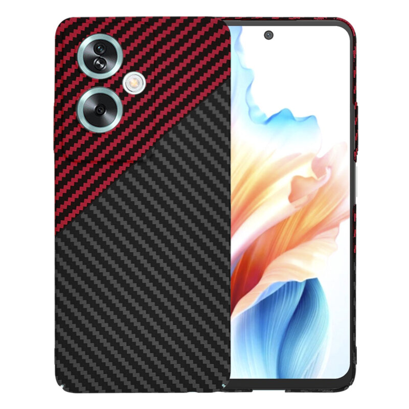 Husa Oppo A79 5G Techsuit Carbonite FiberShell, rosu inchis